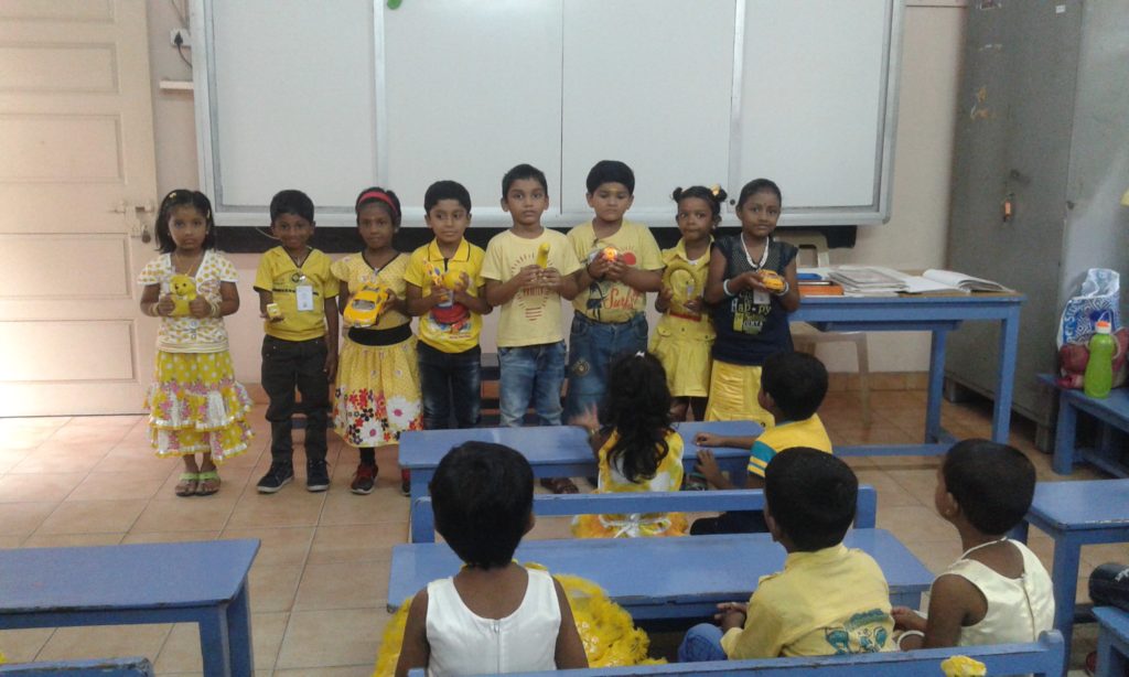 Colour Day (Yellow) for KG Students.