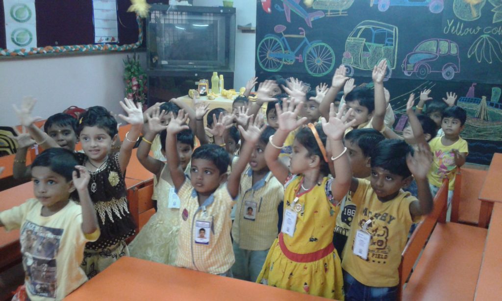 Colour Day (Yellow) for KG Students.