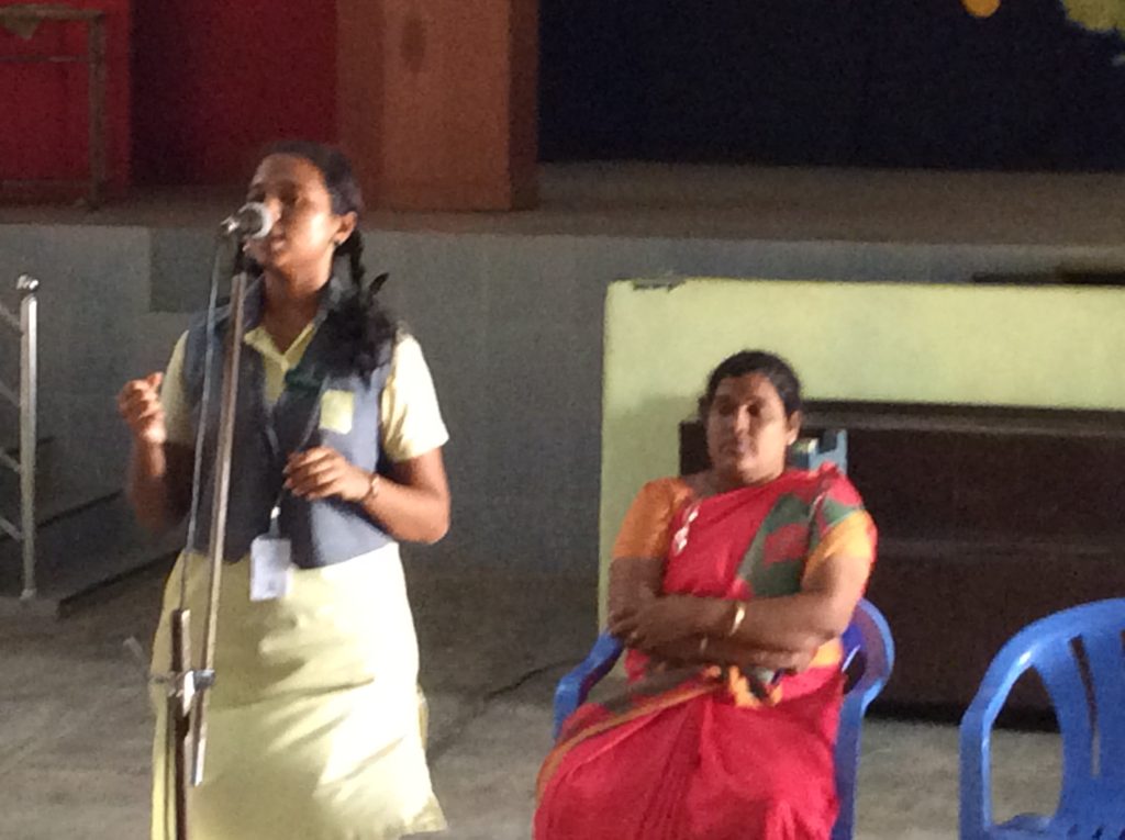 Motivational Talk by our students on the occasion of "Infini Day" M. Nandhitha XI B at JRK Matricula