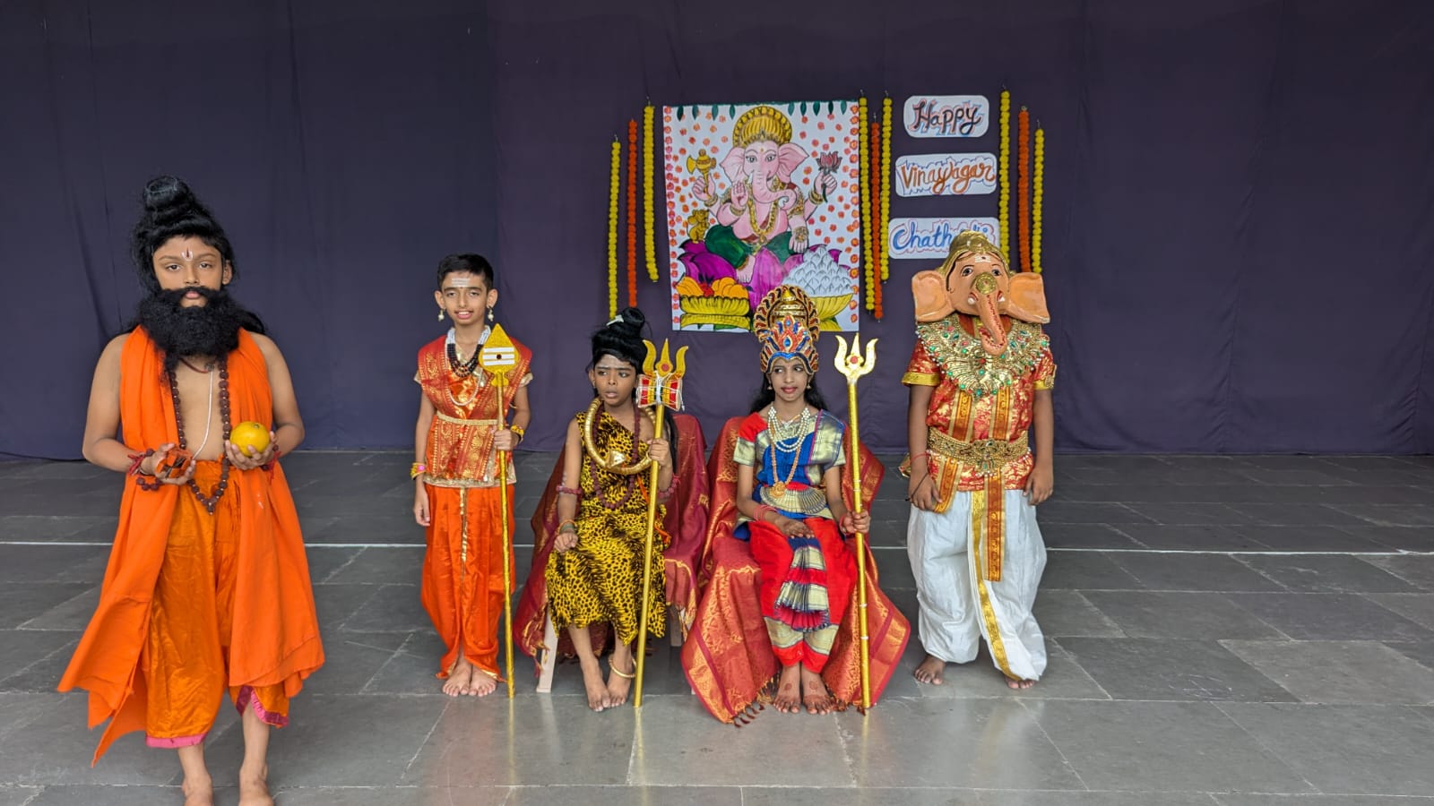 Students celebrating cultural festivals with traditional attire