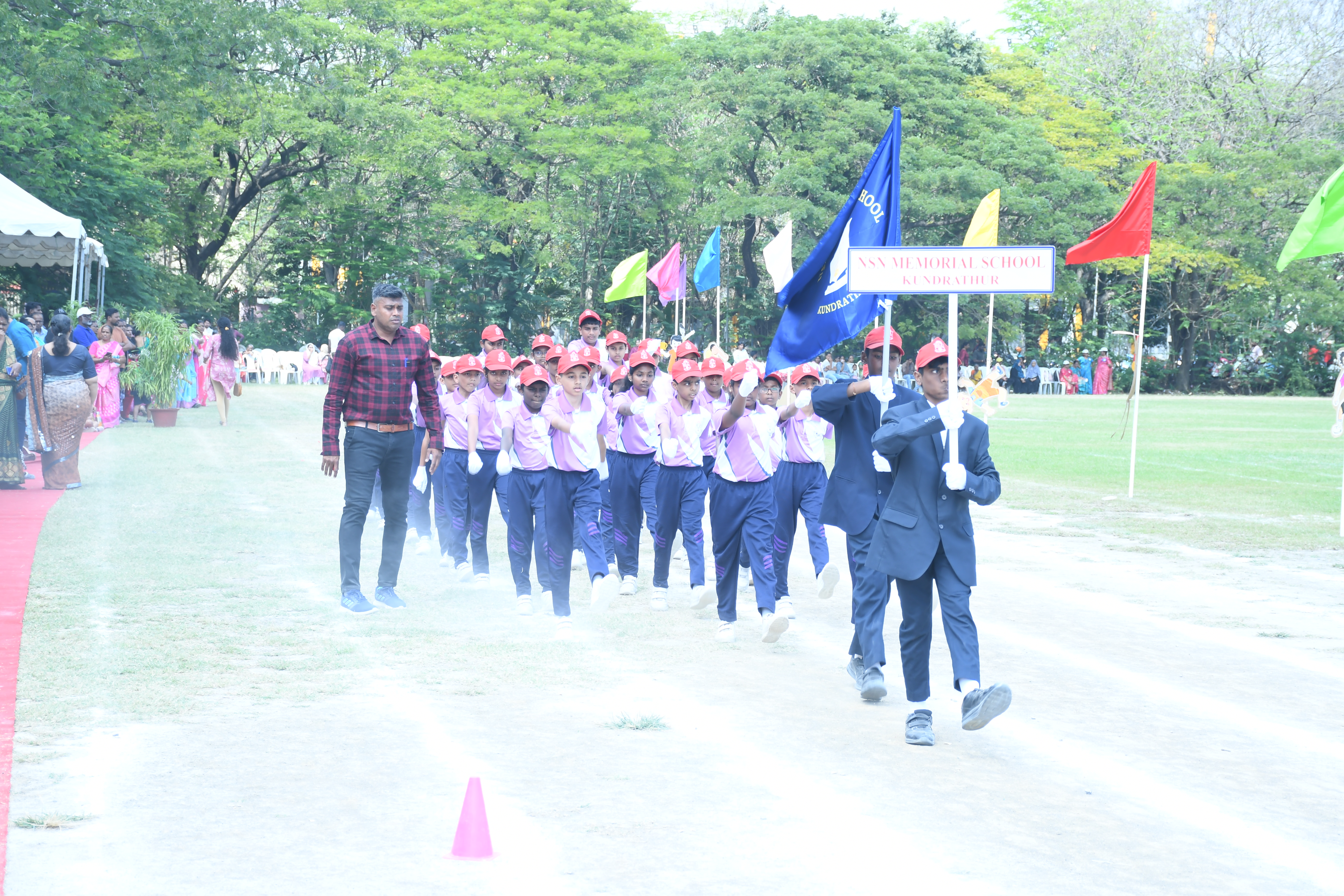 Grand athletic march past by students at Kundrathur campus